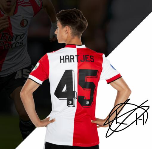 2021/22 Feyenoord Home Kit Soccer Jersey with Hartjes 45 printing